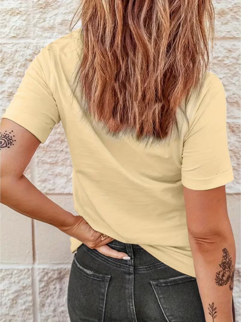 Women's Stylish & Comfortable Short-Sleeve Sports T-Shirt with Heart Print